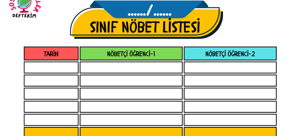 2023-2024 Sınıf Nöbet Çizelgesi
