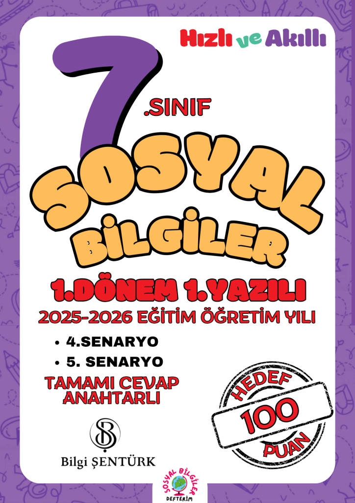 7.sınıf 1.dönem 1.yazılı örnekleri