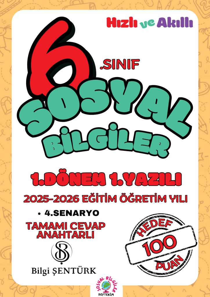 6.sınıf 1.dönem 1.yazılı örneği